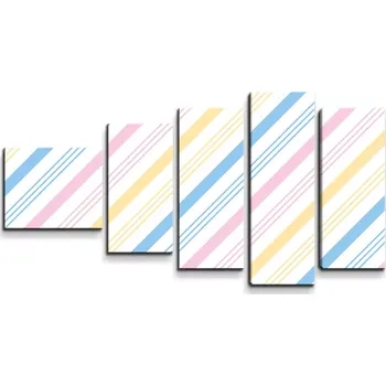 Obraz Sablio Obraz - 5-dílný Tříbarevné pruhy - 100x60 cm