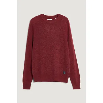 Pánský svetr SVETR GANT WOOL BLEND MOULINE C-NECK PLUMPED RED