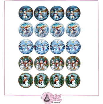 Přisada na vaření a pečení Vánoce 8 Ø48 mm - jedlý papír - Jedlý papír / Decor gel 50 g +39 Kč