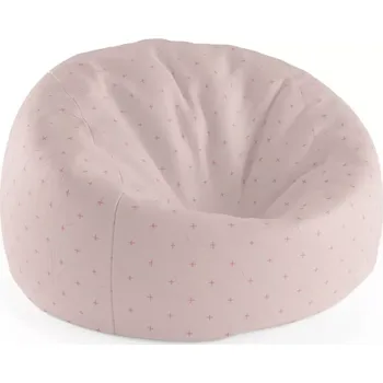 Sedací pytel Sablio Sedací vak Cocoon Růžové křížky na světle růžové - 75 x 45 x 35 cm
