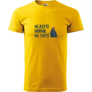 Pánské tričko Sablio Tričko s potiskem Nejlepší horník na světě - žluté S