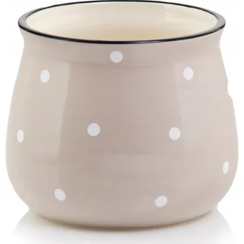 Květináč Béžový, bílý keramický Květináč Polnix 13 cm x 15 x 13 cm