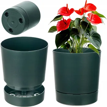 Květináč Květináč plast zelený Kadax 20 cm x 20 cm x 21 cm