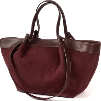 Kabelka Laura Biaggi shopper kabelka z pravé semišové kůže – červená