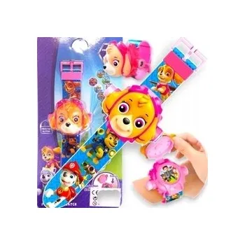 Hodinky Tlapková patrola SKYE 3D HODINKY S PROJEKTOREM PROJEKTOR ZOBRAZUJÍ OBRÁZEK FIGURKY