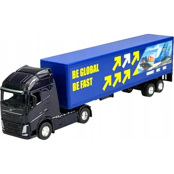 autíčko WELLY VOLVO FH + NÁVĚS MODRÝ 1:64 NÁKLADNÍ AUTO TIR NOVÝ MODEL 68051