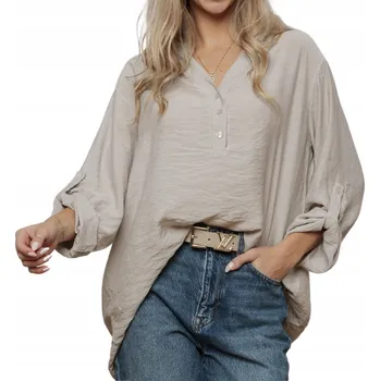 Dámská halenka Och Bella halenka dlouhý rukáv střih volná univerzální velikost