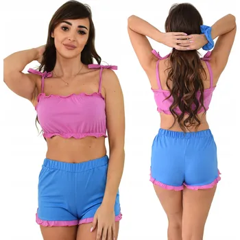 Dámské pyžamo Born2rest dámské pyžamo bavlna modré velikost M