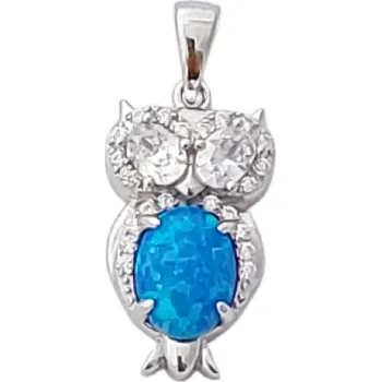 Přívěsek Opálový přívěsek sovička se zirkony