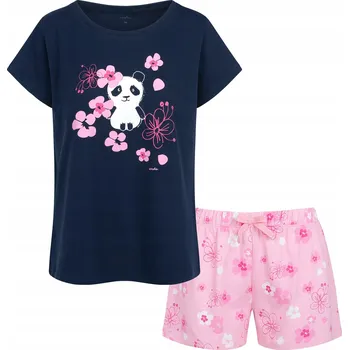 Dámské pyžamo Dámské pyžamo 100% bavlna tmavě modré pyžamo vel. M Panda Endo