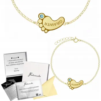 Náramek Pozlacený náramek STOPA GRAVÍROVÁNÍ DÁREK