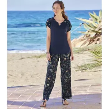 Atlas For Men Splývavý komplet s potiskem exotických listů, Se vzorem, Velikost 40-42 ZP106