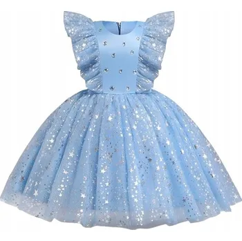 Dívčí šaty Tylové Šaty s hvězdami pro dívky – Svatební Hostina, oslava, ples - 120