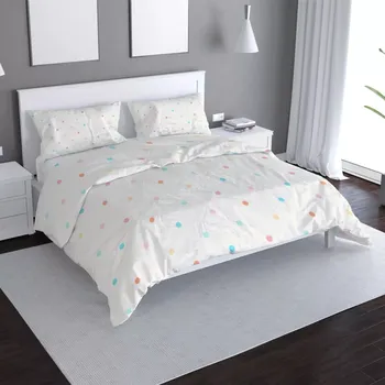 Povlečení Sablio Povlečení Barevné tečky na béžové - 140x200 / 90x70