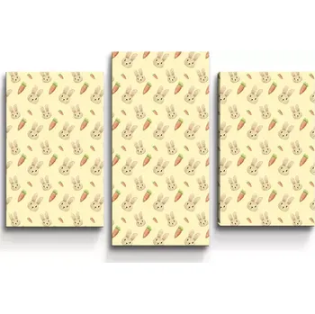 Obraz Sablio Obraz - 3-dílný Zajíček s mrkví - 75x50 cm