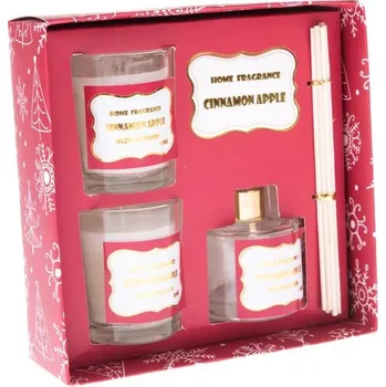 Svíčka Casa de Engel Vonný difuzér + 2x vonná svíčka - skořice jablko