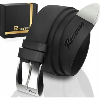 Opasek Široký kožený pánský pásek k džínám REVERSE PRAVÁ LÍCOVÁ KŮŽE 110