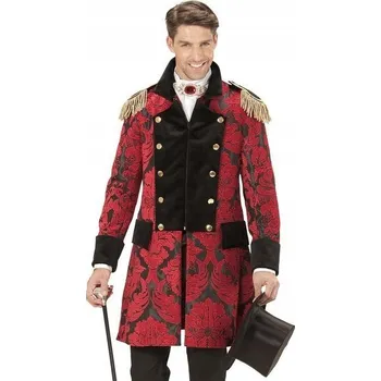 Karnevalový kostým Červený žakárový kabát pro muže, slavnostní Kostým, oblek pro dospělé, velikost M