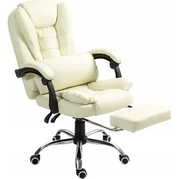 Otočná kancelářská židle s podnožkou a bederní opěrkou ECRU GIOSEDIO