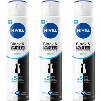NIVEA Black&White Pure Antiperspirant dámský ve spreji 72h 250ml x3