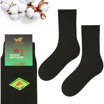 CERBER Ponožky 3 ks KLASICKÉ PÁNSKÉ PONOŽKY BAVLNĚNÉ CERBER černé velikost 39-42