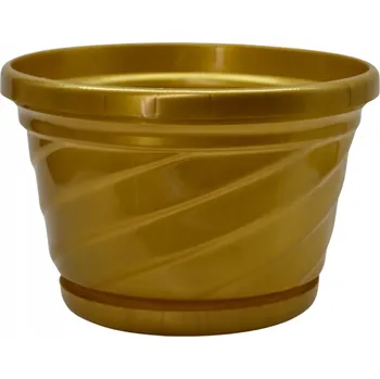 Květináč Plast Květináč zlatý Admit 22 cm x 22 x 16 cm
