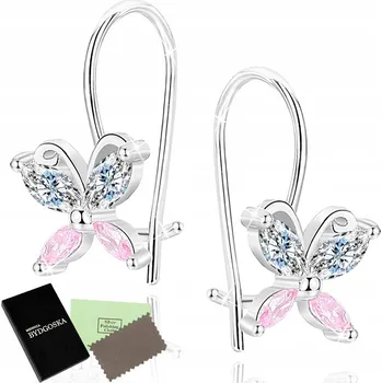 Náušnice KRÁSNÉ STŘÍBRNÉ NÁUŠNICE MOTÝLCI PRO DÍVKU