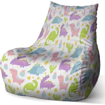 Sedací pytel Sablio Sedací vak Bean Dinosauři s kaktusy - 60 x 70 x 70 cm