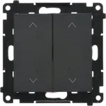 Vypínač žaluziový 2 násobný, elektronický, Simon 55 TEZ2.01/149, černá metalizovaná