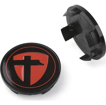 Disk Středová krytka alu kola Ø 56/64 mm Tomason K-009, černý plast, červeno-černé logo