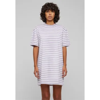 Dámské šaty Ladies Oversized Striped Tee Dress - white/dustylilac M