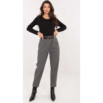 Dámské kalhoty RUE PARIS Elegantní kalhoty Denee tmavě šedé Velikost: M