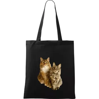 Kočky vectorizované (Moňas) - Taška bavlněná - 42 x 38 cm ( Černá )