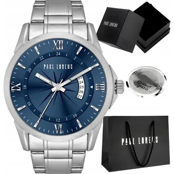 Hodinky Pánské hodinky Paul Lorens TRISTOR s datumovkou - ocelový náramek GRAVÍROVÁNÍ