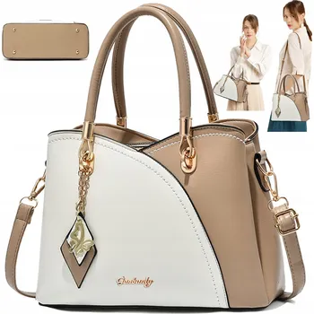 Kabelka DÁMSKÁ KABELKA PŘES RAMENO, TYP KABELKA PŘES RAMENO 2V1, PROSTORNÁ, 7 KAPES, BÍLÁ, ELEGANTNÍ