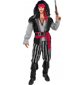 Karnevalový kostým KOSTÝM PIRÁT PIRÁTSKÝ PRO DOSPĚLÉ PŘEVLEK NA KARNEVAL HALLOWEEN L