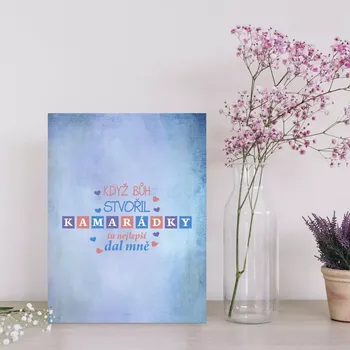 Plechová cedule Sablio Dárková cedulka Když Bůh stvořil kamarádky: 30x40 cm