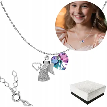Náhrdelník Stříbrný Náhrdelník pro Dívku Andělíček Stříbro 925 DÁREK VÁNOCE