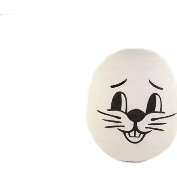 Velikonoční dekorace Vatovka vajíčko s potiskem - zajíček bílý - 30x24 mm