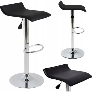 Barová židle Barová Židle barová stolička nastavitelná otočná do kuchyně ekokůže LOFT VIA černá