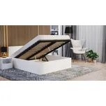 Manželská postel PANAMA 160x200 se zvedacím dřevěným roštem BÍLÁ BÍLÁ