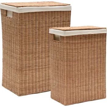 Ratanové koše na prádlo v sadě 2 ks v přírodní barvě Indali – Kave Home ID_1758310