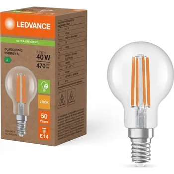 Žárovka LED žárovka Kulička E14 P45 2,2W = 40W 470lm 2700K Teplá bílá 320° Ledvance
