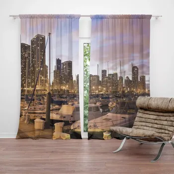 Závěs Sablio Závěs Městský přístav: 2ks 140x250cm