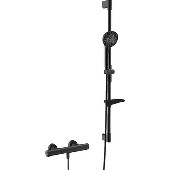 Sprchový set Hansa Sprchový set s termostatem, 3 proudy, matná černá - 4813043133