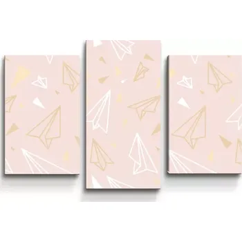 Obraz Sablio Obraz - 3-dílný Papírové vlaštovky - 75x50 cm