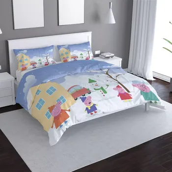 Povlečení Sablio Povlečení Prasátko Pepina Zima - 140x220 / 90x70