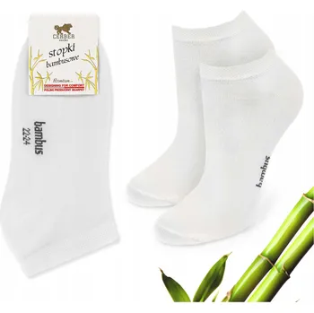 Dámské ponožky Dámské bambusové hladké Polské prémiové Kotníkové Ponožky Cerber 39/42 bílé