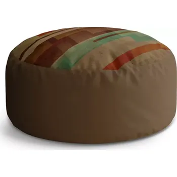 Taburet Sablio Taburet Circle Hnědá abstrakce: 38x48 cm