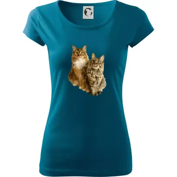 Dámské tričko Kočky vectorizované (Moňas) - Dámské triko Pure - XL ( Petrolejová )
